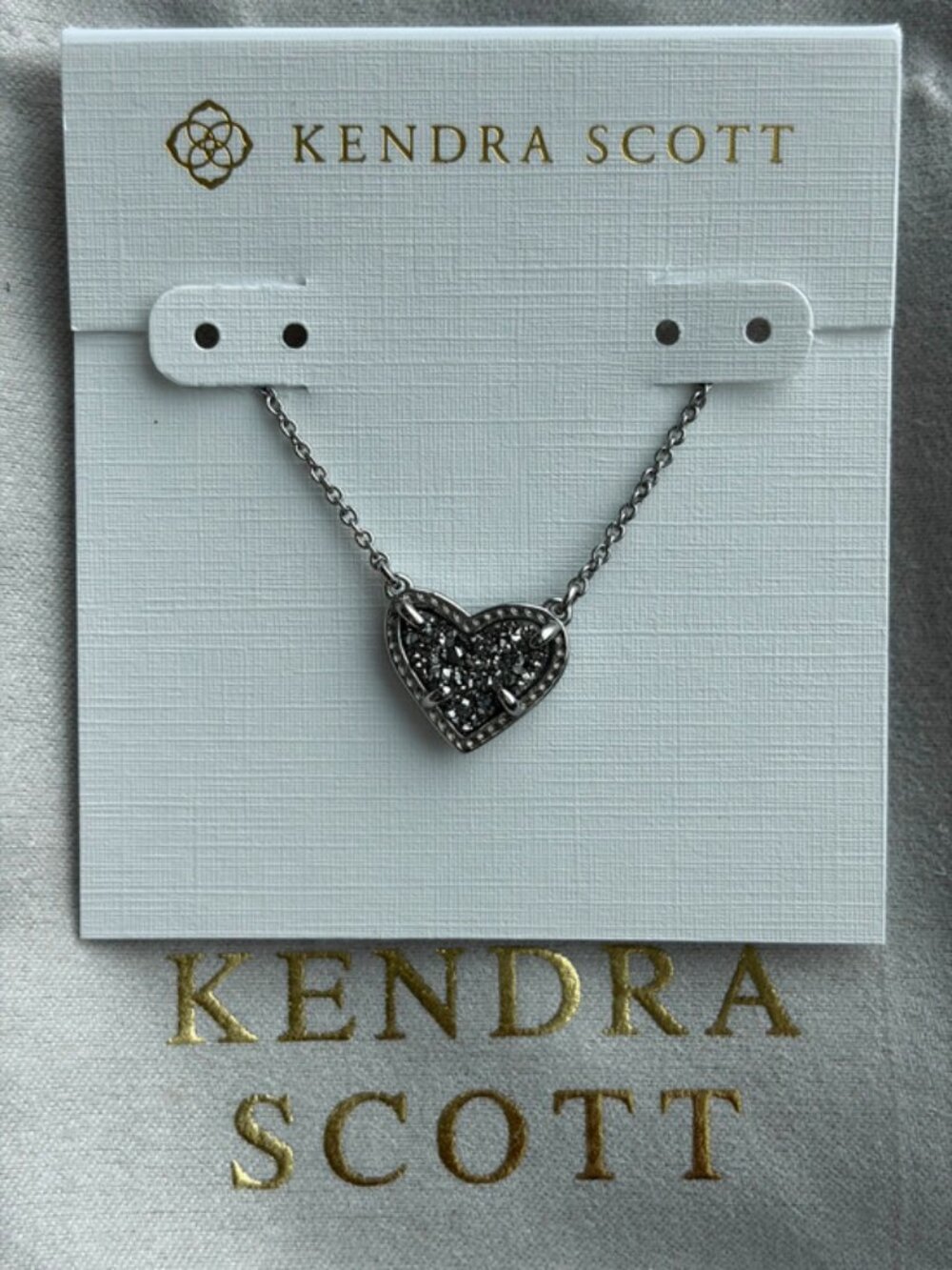Kendra Scott Silver Heart Necklace